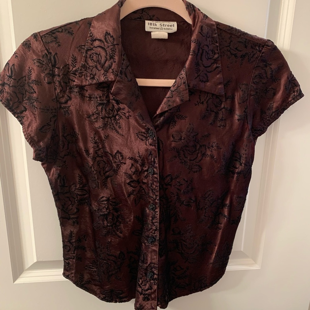 Medium satin velvet crop top